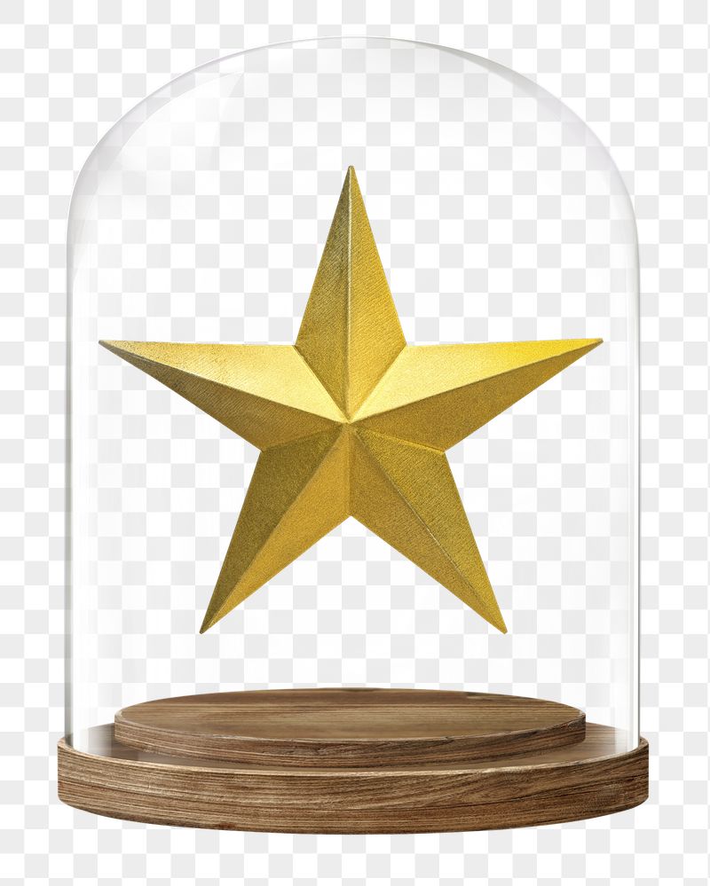 Gold star png glass dome | Free PNG - rawpixel