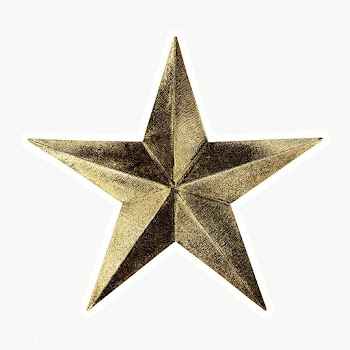 Gold star sticker with a white border | Free  transparent png - 2368258