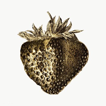 Gold strawberry sticker design element | Free  transparent png - 2358882