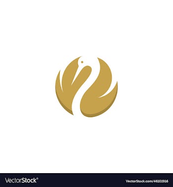 gold swan logo design elegant goose and wing