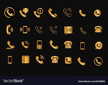 gold telephone icon
