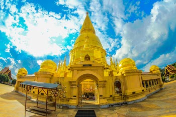 Gold Temple Under Cloudy Sky