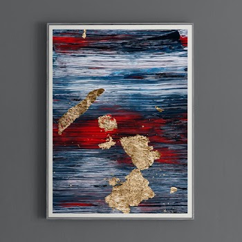 Gold textured painting in frame, abstract art… | Free stock photo | High Resolution image