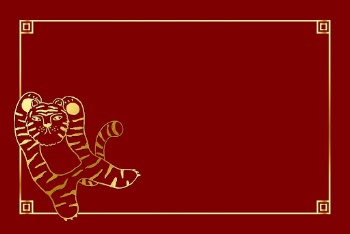 Gold tiger frame, red background, | Free Photo - rawpixel