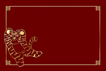 Gold tiger frame, red background, | Free Vector - rawpixel