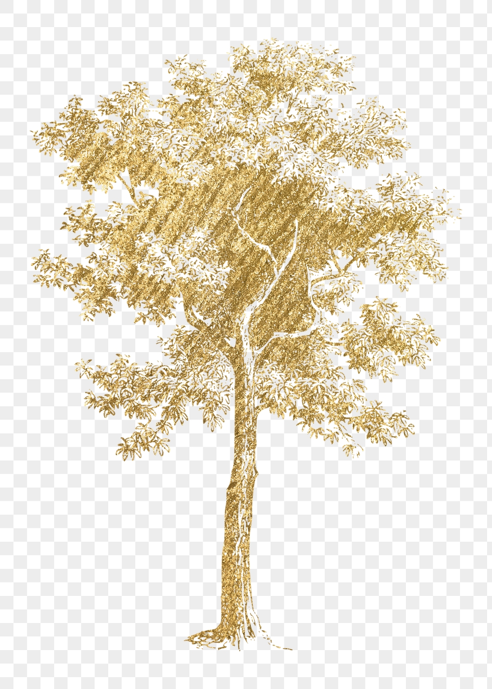 Gold tree png sticker, nature | Free PNG Illustration - rawpixel