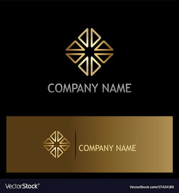  					Gold triangle circle geometry logo vector image														