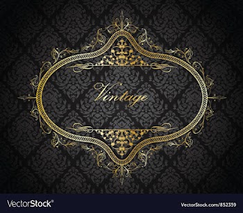 Gold vintage floral frame vector image