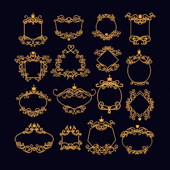 Gold vintage frame set Free Vector