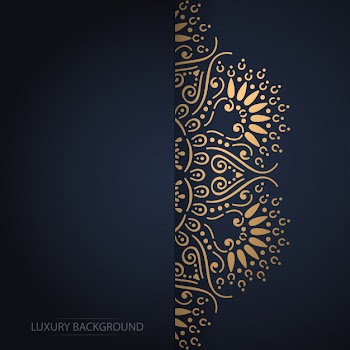Gold vintage greeting card on a black background Free Vector
