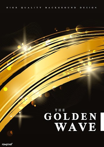 Gold wave abstract background illustration | Free stock vector - 564539