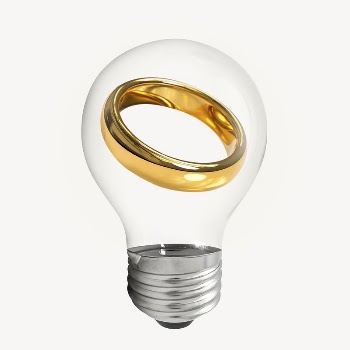 Gold wedding ring sticker, light | Free PSD - rawpixel