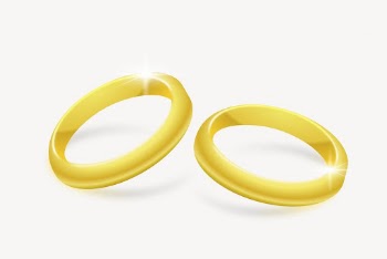 Gold wedding rings clipart, illustration | Free Vector - rawpixel