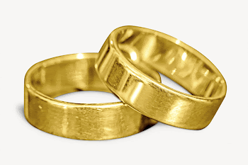 Gold wedding rings, isolated object | Free PSD - rawpixel