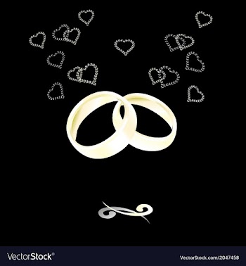Gold wedding rings on a black background vector image