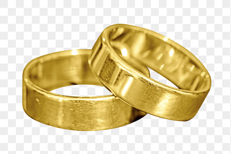 Gold wedding rings png sticker, | Free PNG - rawpixel
