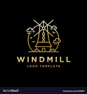 gold windmill logo symbol agriculture farming