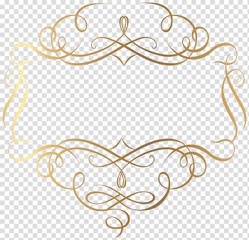 Gold wrought border , Decorative arts , French pattern border transparent background PNG clipart