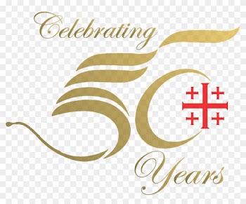 Golden 50th Wedding Anniversary Icons - Logo For 50 Years Celebration