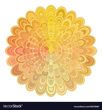 Golden abstract floral mandala design - digital vector image
