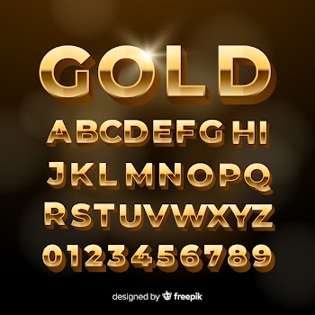 Golden alphabet Free Vector