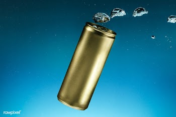 Golden aluminium soda can with copyspace  | Free  photo - 2315764