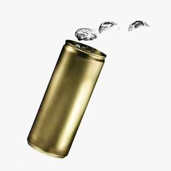 Golden aluminium soda can with copyspace  | Free  transparent png - 2316705