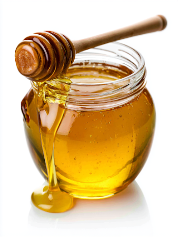 Golden Amber Honey in Glass Jar