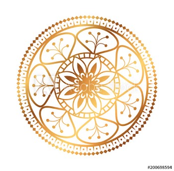 golden and circular mandala design