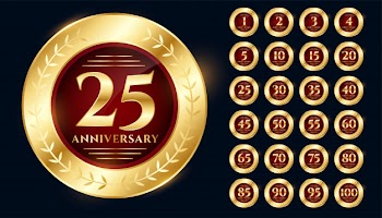 Golden anniversary logo collection premium design set Free Vector