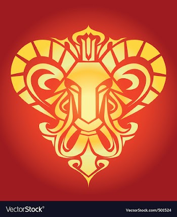 Golden aries vector image