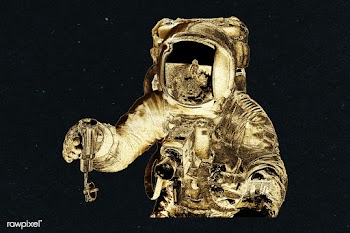 Golden astraunaut sitcker design element | Free  illustration - 2369347