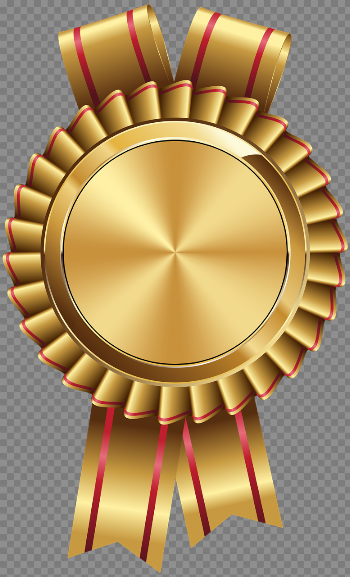 Golden Badge Transparent Background PNG