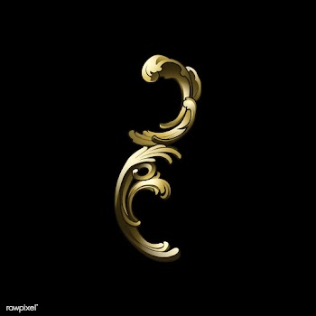 Golden Baroque floral elements vector | Free stock vector - 535395