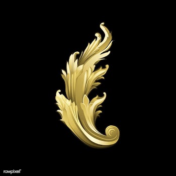 Golden Baroque floral elements vector | Free stock vector - 535419