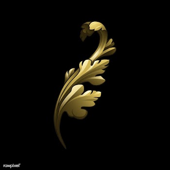 Golden Baroque floral elements vector | Free stock vector - 535423