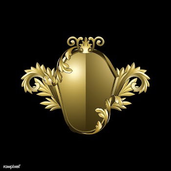 Golden Baroque shield elements vector | Free stock vector - 535364