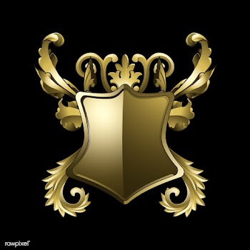 Golden Baroque shield elements vector | Free stock vector - 535372