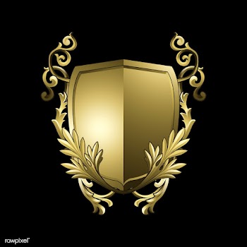 Golden Baroque shield elements vector | Free stock vector - 535373