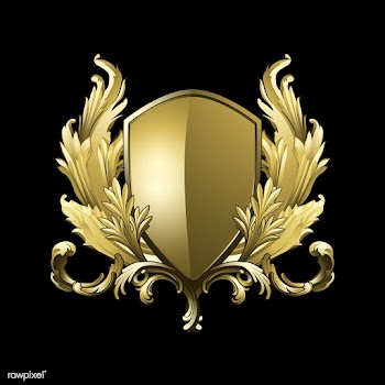 Golden Baroque shield elements vector | Free stock vector - 535384