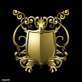 Golden Baroque shield elements vector | Free stock vector - 535386