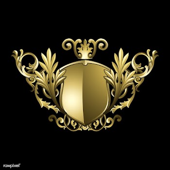 Golden Baroque shield elements vector | Free stock vector - 535403