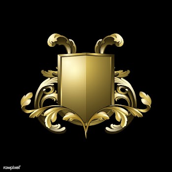Golden Baroque shield elements vector | Free stock vector - 535404