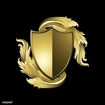 Golden Baroque shield elements vector | Free stock vector - 535420