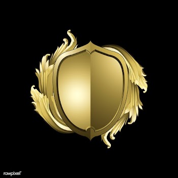 Golden Baroque shield elements vector | Free stock vector - 535427