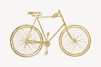 Golden bicycle sticker, aesthetic vehicle | Free Vector Illustration - rawpixel
