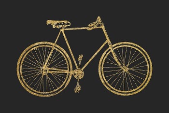 Golden bicycle sticker, aesthetic vehicle | Free Vector Illustration - rawpixel