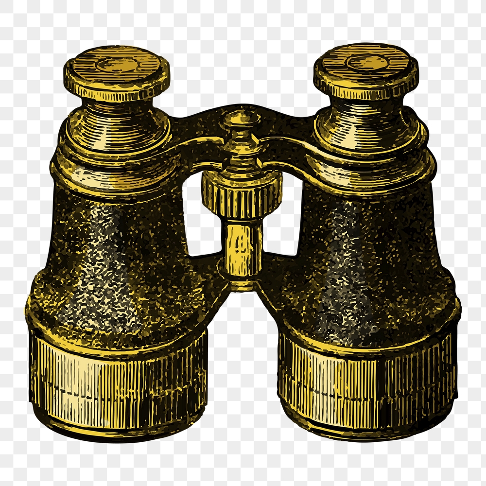 Golden binoculars png sticker, vintage | Free PNG Illustration - rawpixel