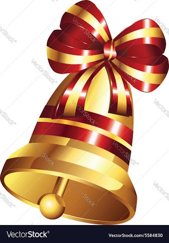Golden Christmas Bell vector image