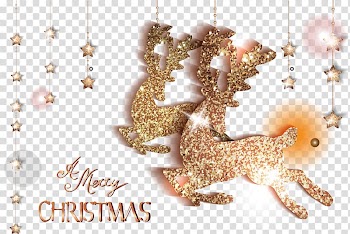 Golden Christmas elk material transparent background PNG clipart